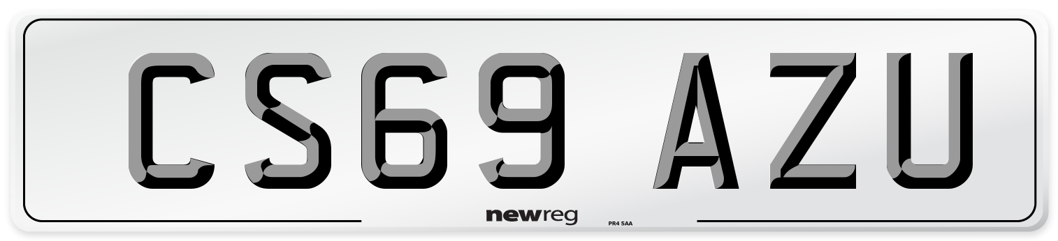 CS69 AZU Front Number Plate