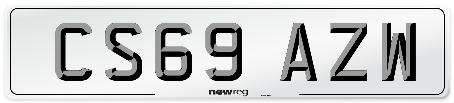 CS69 AZW Front Number Plate