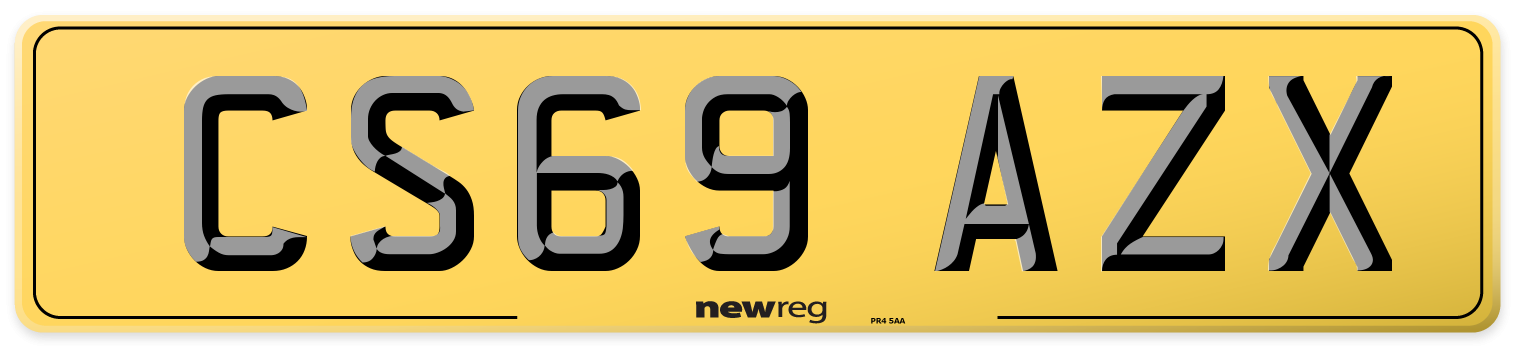 CS69 AZX Rear Number Plate