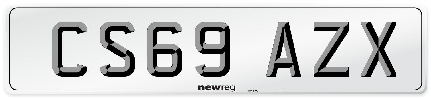 CS69 AZX Front Number Plate