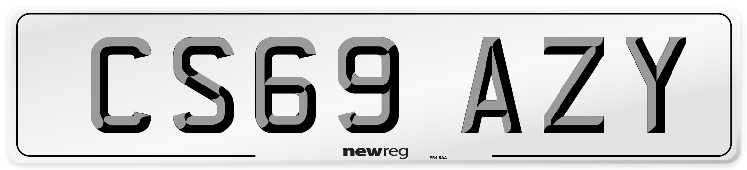 CS69 AZY Front Number Plate