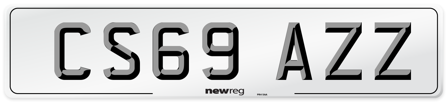 CS69 AZZ Front Number Plate