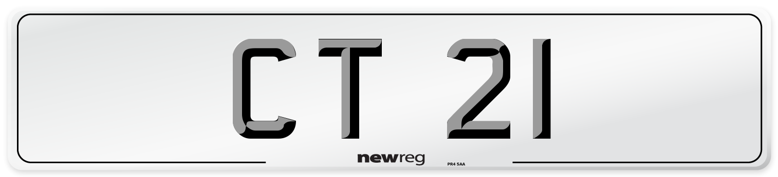 CT 21 Front Number Plate