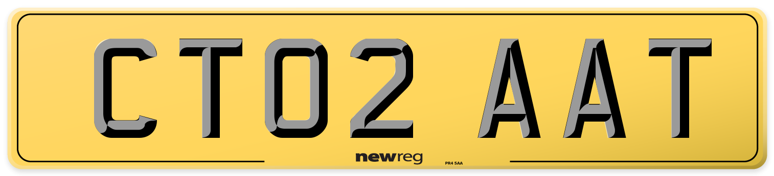 CT02 AAT Rear Number Plate