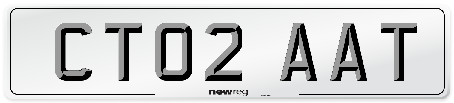 CT02 AAT Front Number Plate