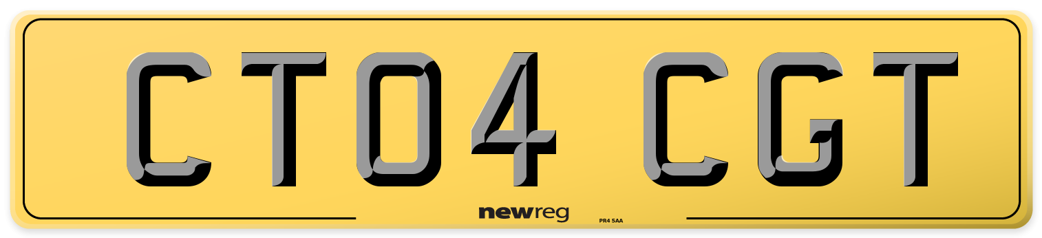 CT04 CGT Rear Number Plate