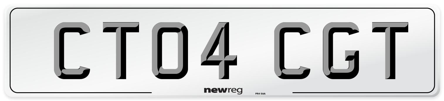 CT04 CGT Front Number Plate