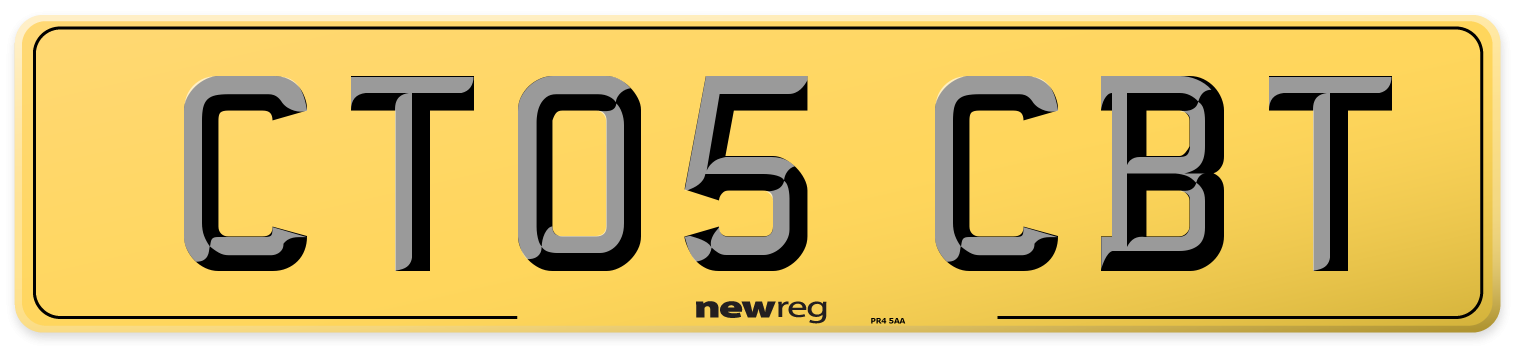 CT05 CBT Rear Number Plate