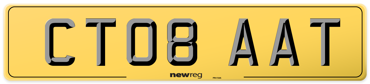 CT08 AAT Rear Number Plate