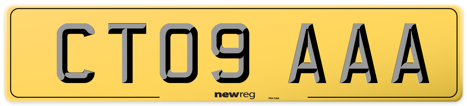 CT09 AAA Rear Number Plate
