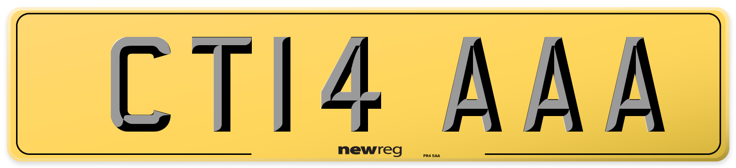 CT14 AAA Rear Number Plate