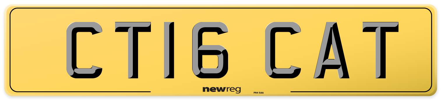 CT16 CAT Rear Number Plate