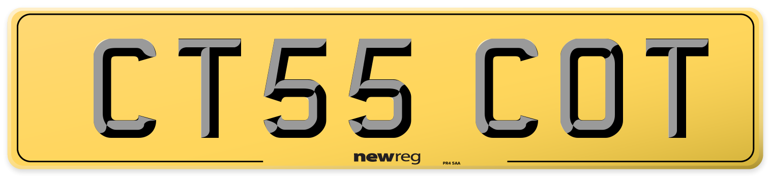 CT55 COT Rear Number Plate