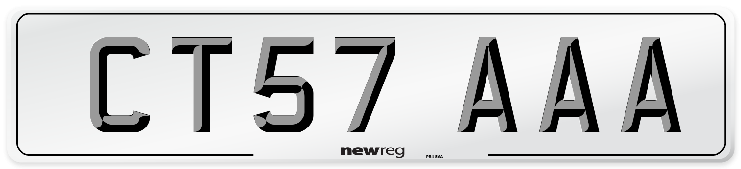 CT57 AAA Front Number Plate