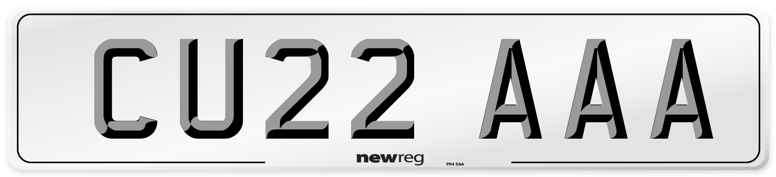 CU22 AAA Front Number Plate