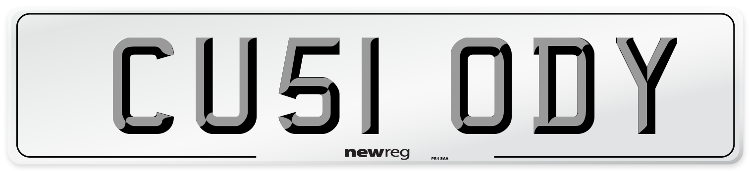 CU51 ODY Front Number Plate