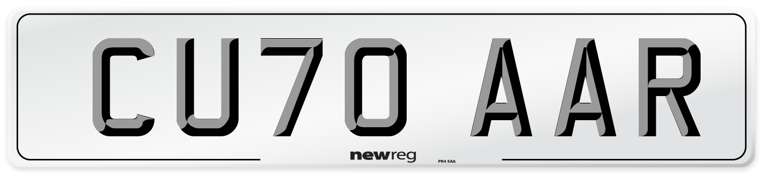 CU70 AAR Front Number Plate