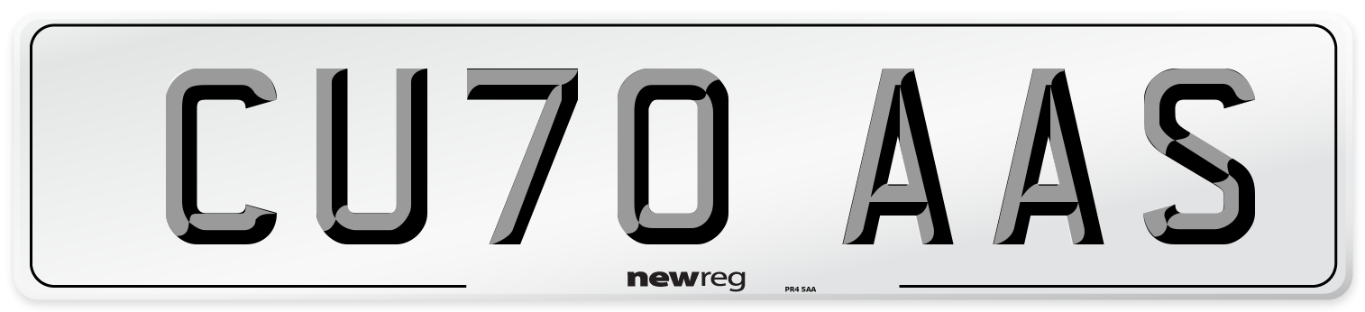CU70 AAS Front Number Plate