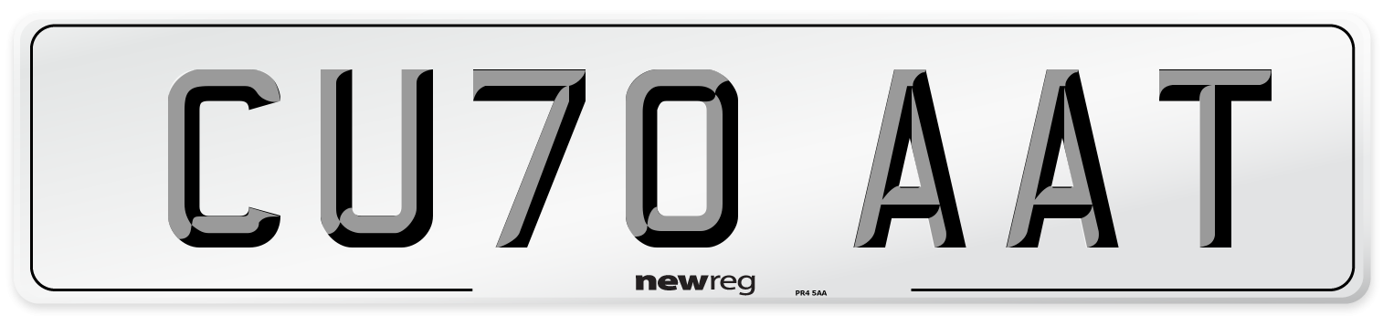 CU70 AAT Front Number Plate
