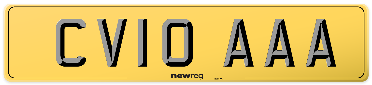 CV10 AAA Rear Number Plate