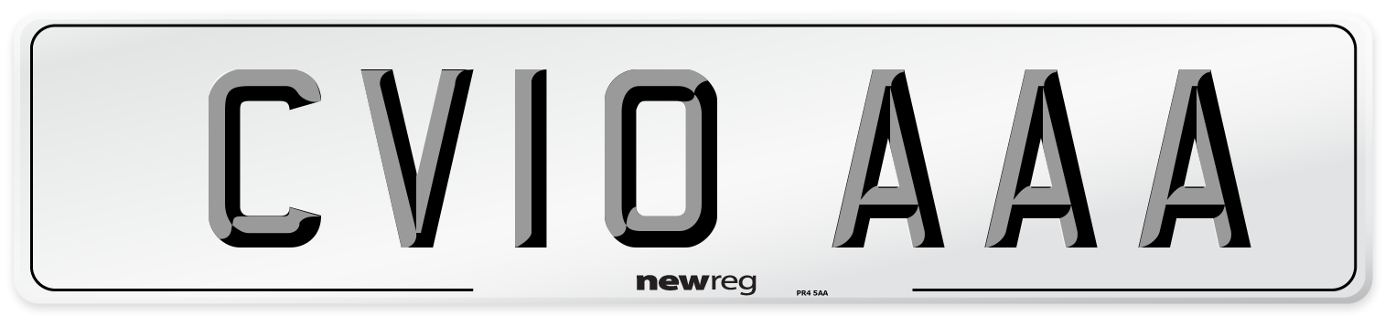 CV10 AAA Front Number Plate