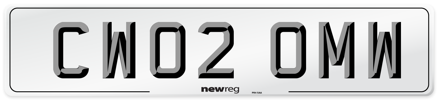 CW02 OMW Front Number Plate