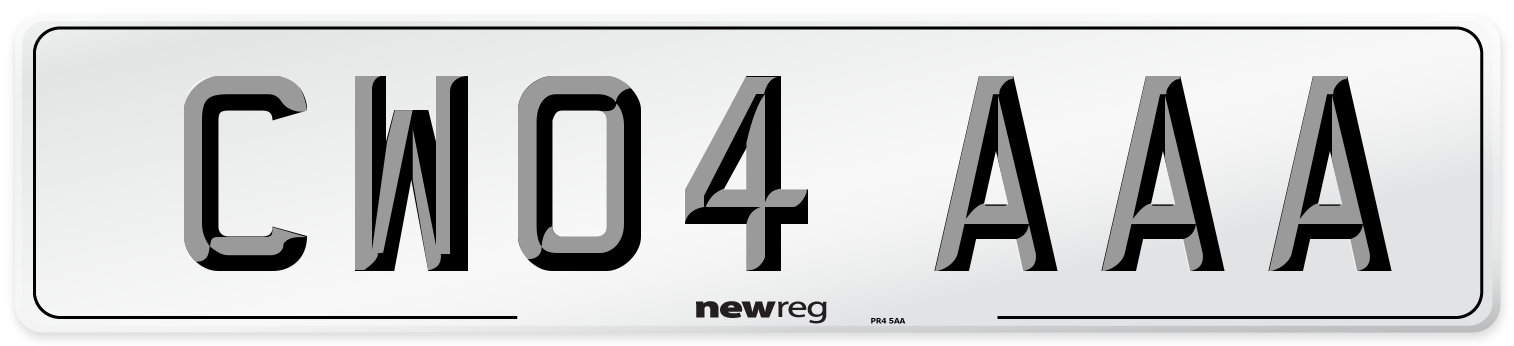 CW04 AAA Front Number Plate