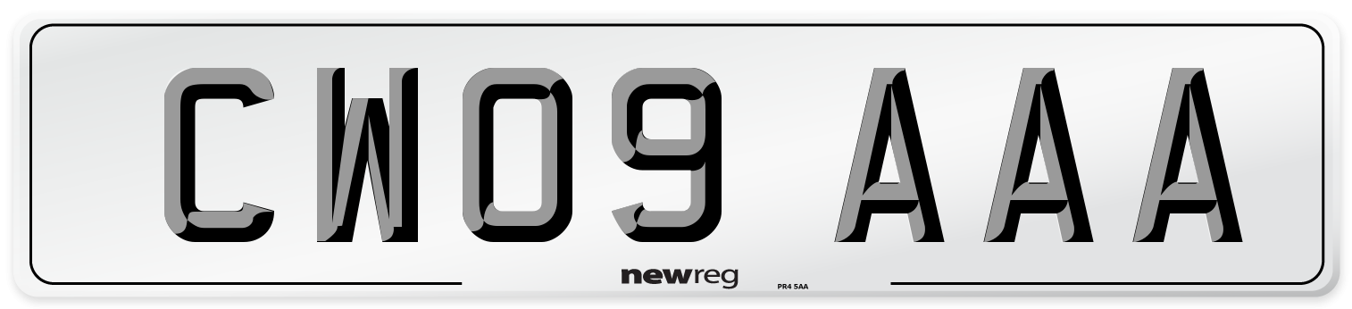 CW09 AAA Front Number Plate
