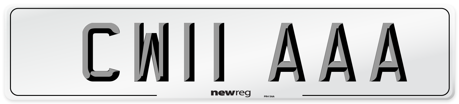 CW11 AAA Front Number Plate