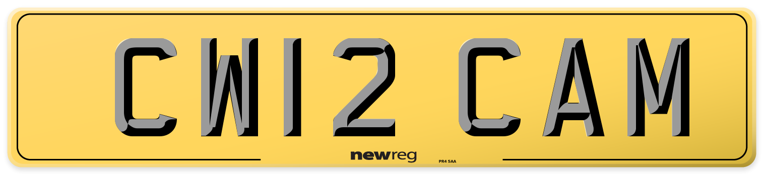 CW12 CAM Rear Number Plate