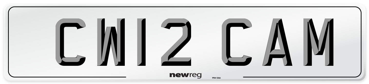 CW12 CAM Front Number Plate