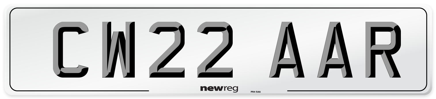 CW22 AAR Front Number Plate
