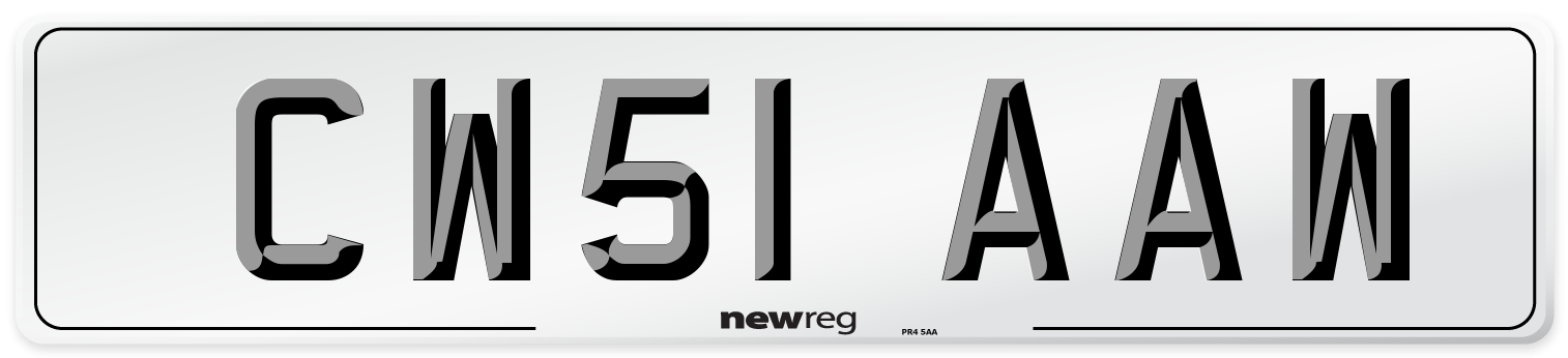 CW51 AAW Front Number Plate