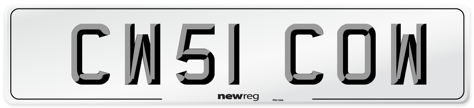 CW51 COW Front Number Plate