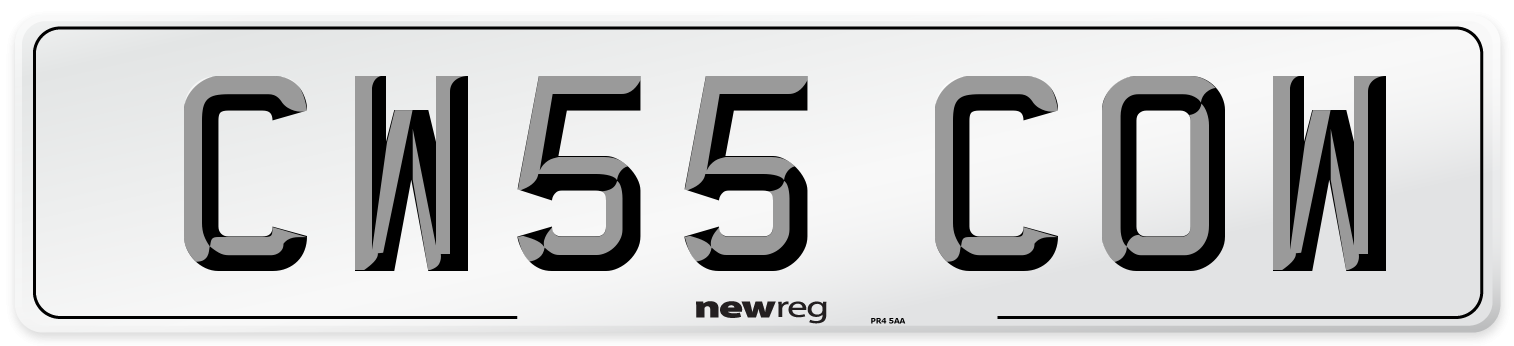 CW55 COW Front Number Plate