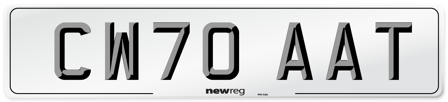 CW70 AAT Front Number Plate