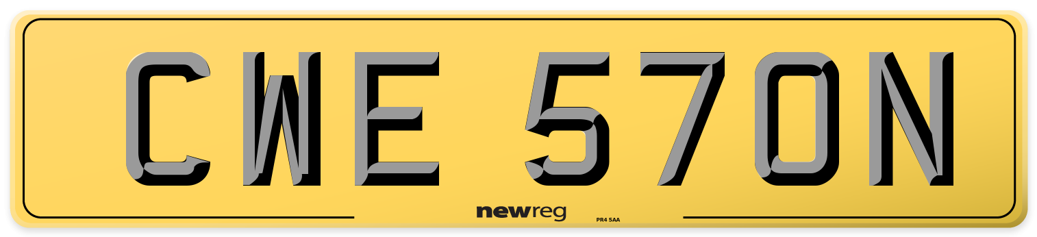 CWE 570N Rear Number Plate