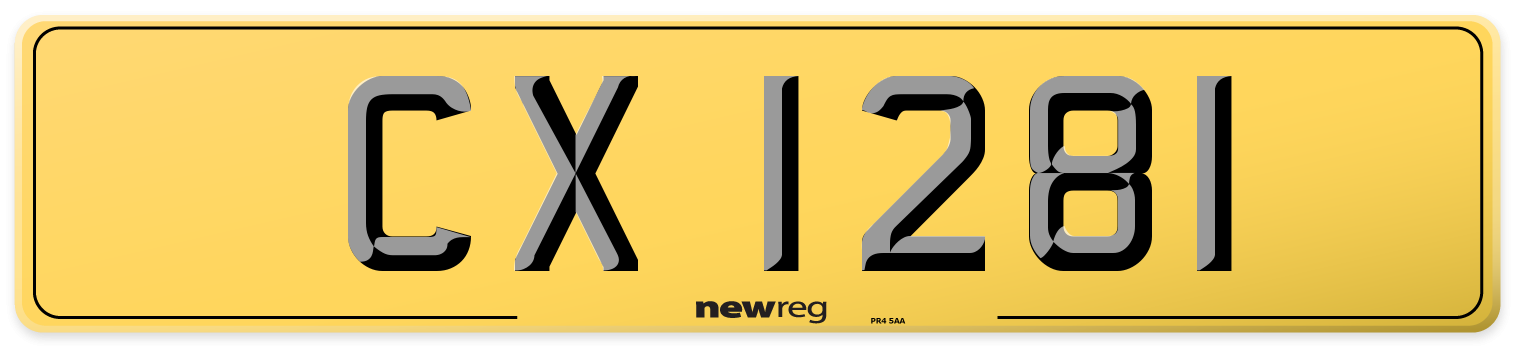 CX 1281 Rear Number Plate