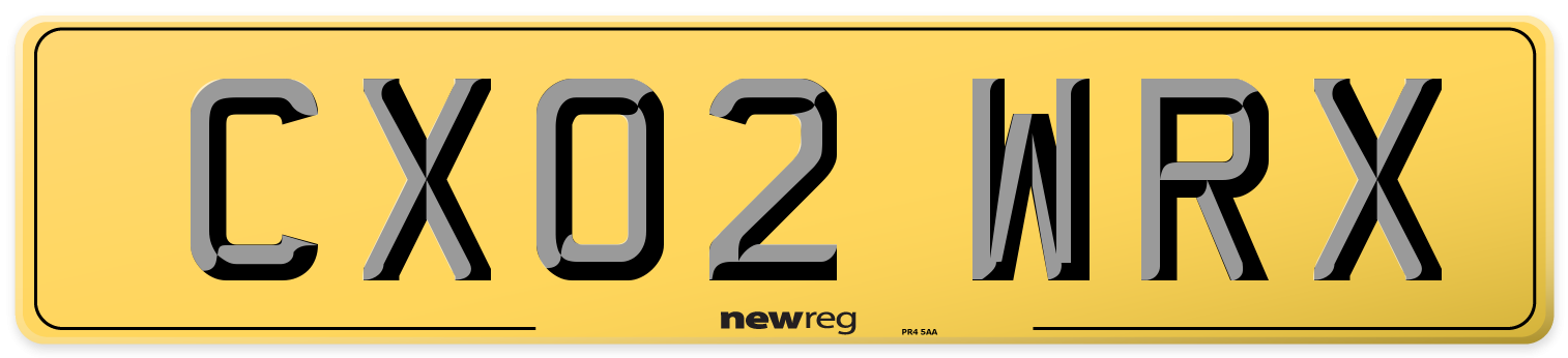 CX02 WRX Rear Number Plate