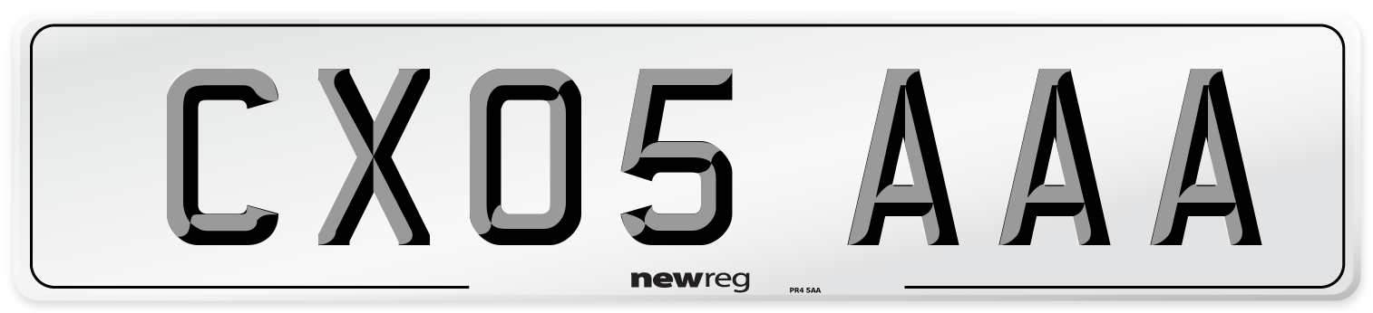 CX05 AAA Front Number Plate