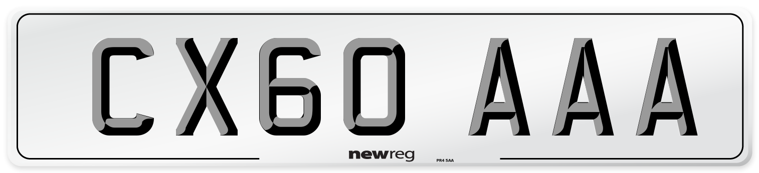 CX60 AAA Front Number Plate