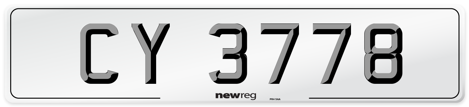 CY 3778 Front Number Plate