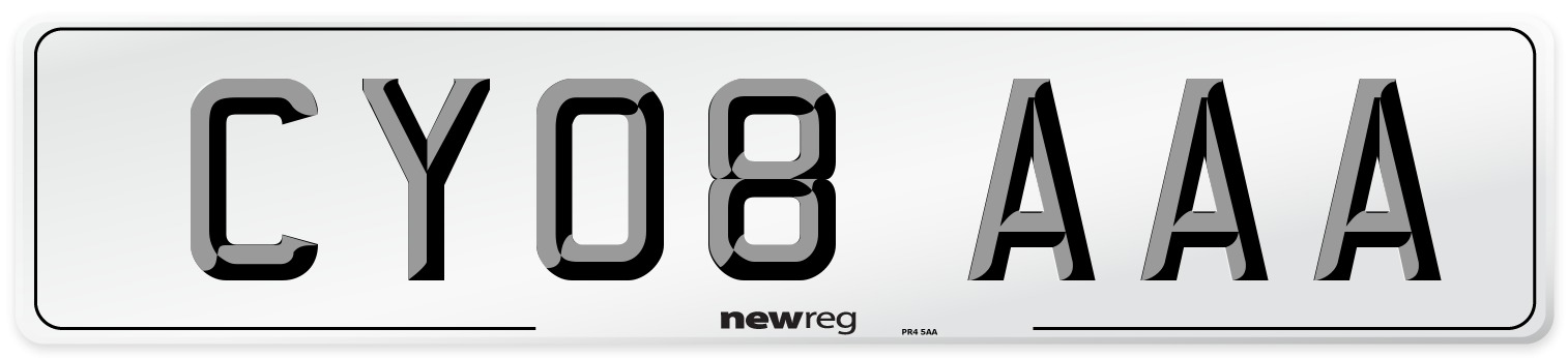 CY08 AAA Front Number Plate