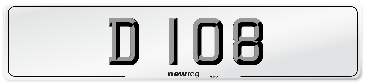 D 108 Front Number Plate