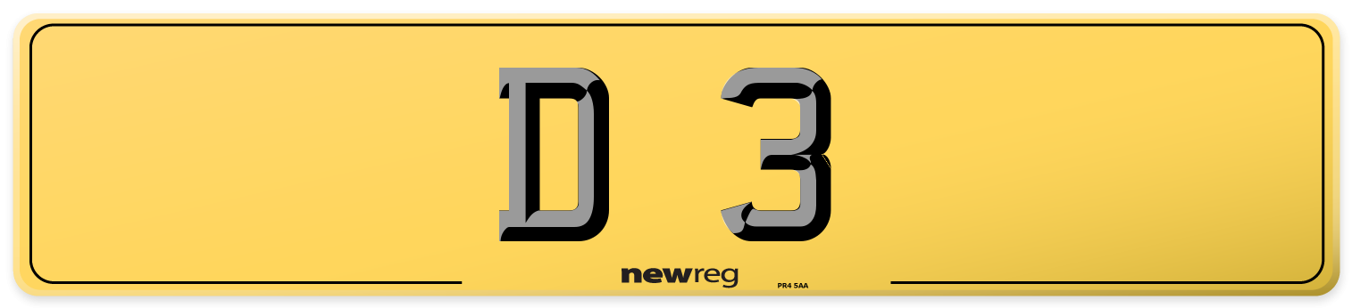 D 3 Rear Number Plate