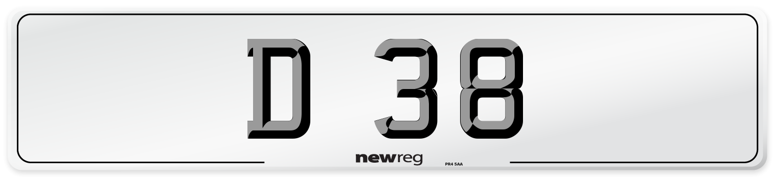 D 38 Front Number Plate