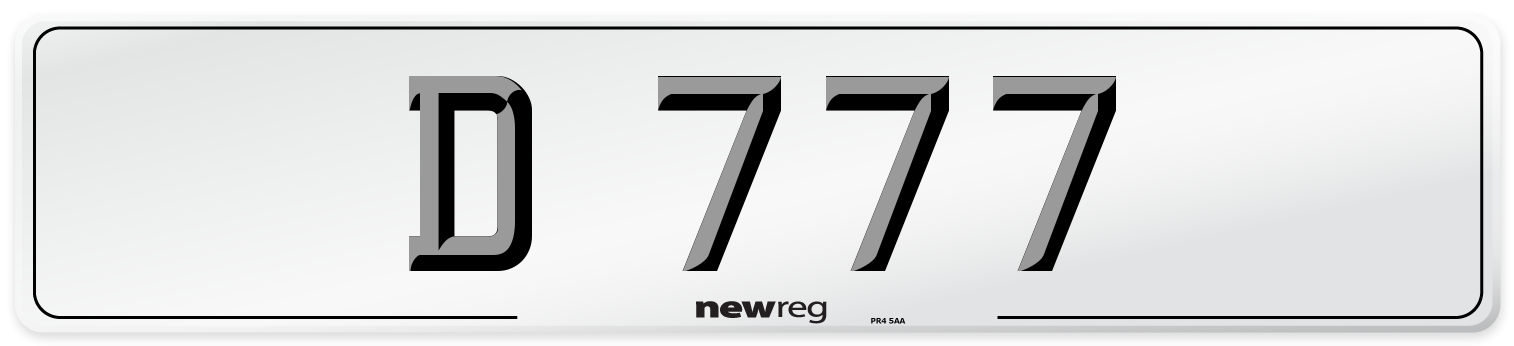 D 777 Front Number Plate