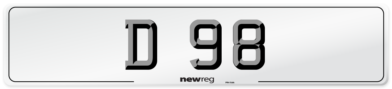 D 98 Front Number Plate