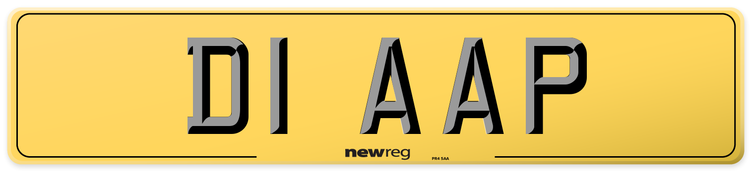 D1 AAP Rear Number Plate
