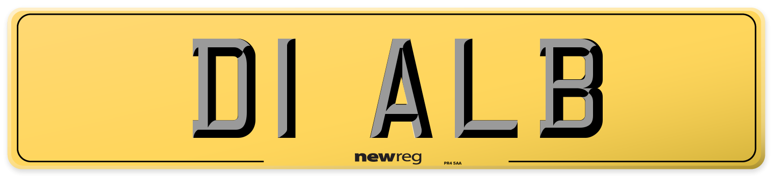 D1 ALB Rear Number Plate